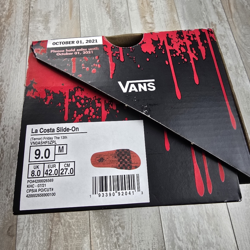 Vans X Terror Friday the 13th La Costa Slide Ons - Picture 8 of 8